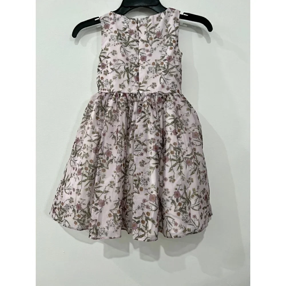 NWOT PIPPA & JULIE Kids' Size 5 Little Girl's Ditsy Floral Opaque Organza Dress